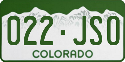 CO license plate 022JSO