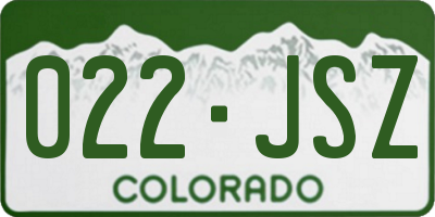 CO license plate 022JSZ