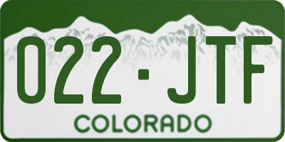 CO license plate 022JTF