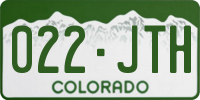 CO license plate 022JTH
