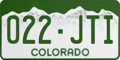 CO license plate 022JTI