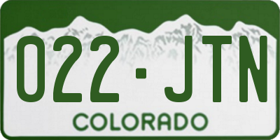 CO license plate 022JTN