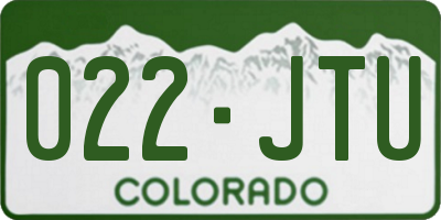 CO license plate 022JTU