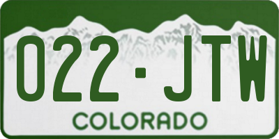 CO license plate 022JTW