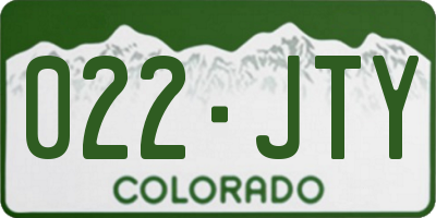 CO license plate 022JTY