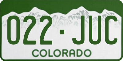 CO license plate 022JUC