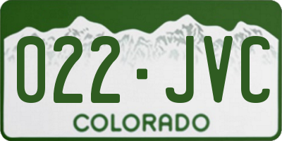 CO license plate 022JVC