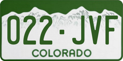 CO license plate 022JVF