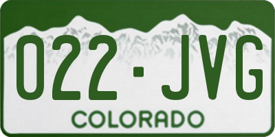 CO license plate 022JVG