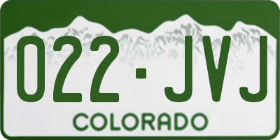 CO license plate 022JVJ