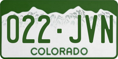 CO license plate 022JVN