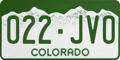 CO license plate 022JVO