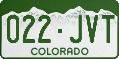 CO license plate 022JVT