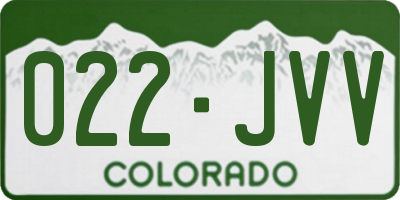 CO license plate 022JVV