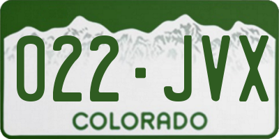 CO license plate 022JVX