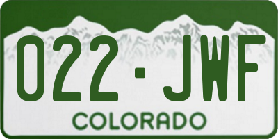 CO license plate 022JWF