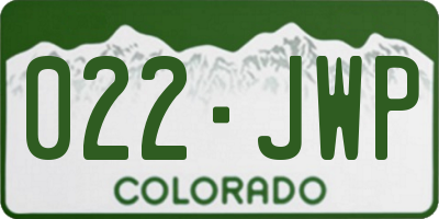 CO license plate 022JWP