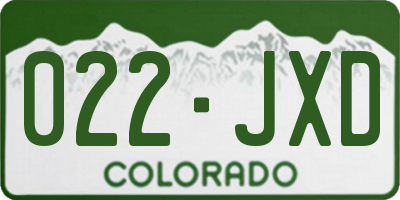 CO license plate 022JXD
