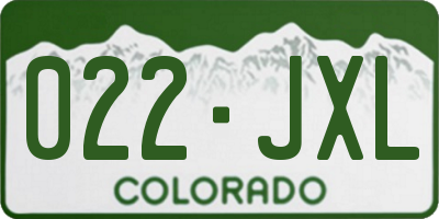 CO license plate 022JXL