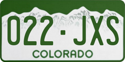 CO license plate 022JXS