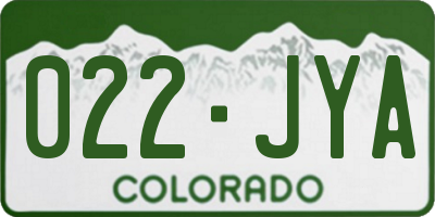 CO license plate 022JYA