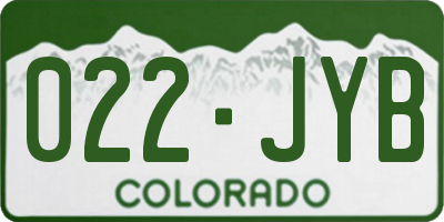 CO license plate 022JYB