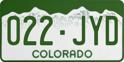 CO license plate 022JYD