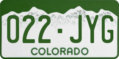 CO license plate 022JYG
