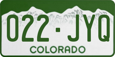 CO license plate 022JYQ