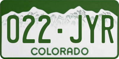 CO license plate 022JYR