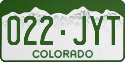 CO license plate 022JYT