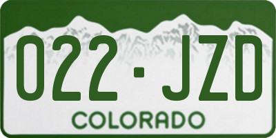CO license plate 022JZD