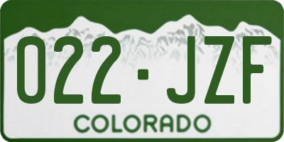 CO license plate 022JZF