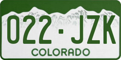 CO license plate 022JZK