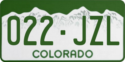 CO license plate 022JZL