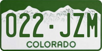 CO license plate 022JZM