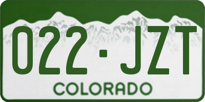 CO license plate 022JZT