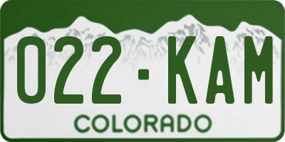 CO license plate 022KAM