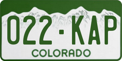 CO license plate 022KAP