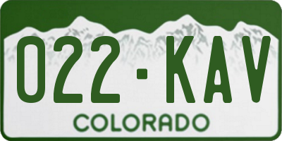 CO license plate 022KAV