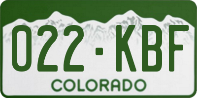 CO license plate 022KBF
