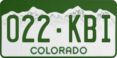 CO license plate 022KBI