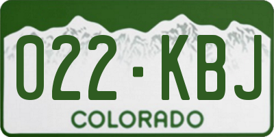 CO license plate 022KBJ