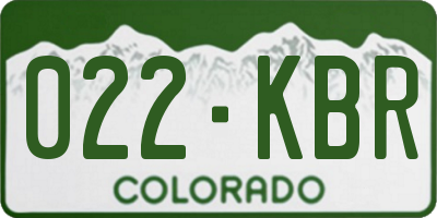 CO license plate 022KBR