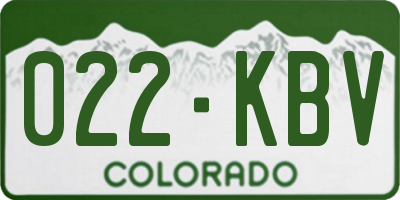 CO license plate 022KBV