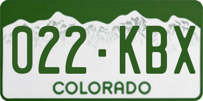 CO license plate 022KBX