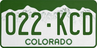 CO license plate 022KCD