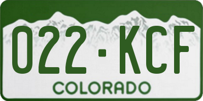 CO license plate 022KCF