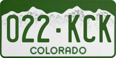 CO license plate 022KCK