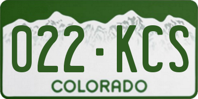 CO license plate 022KCS